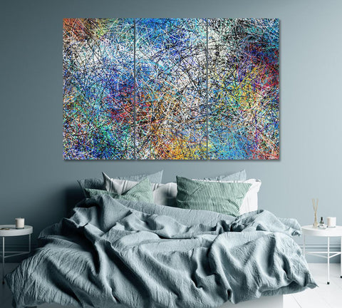 Abstract Art Expressionism Colorful Wall Art Canvas Printing Decor-3Panels