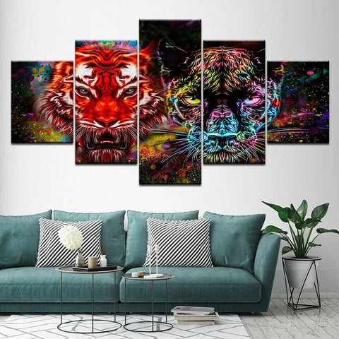 Abstract Art Lion and Leopard Wall Art Canvas Printing Decor