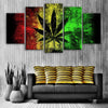 Image of Abstract Cannabis Leaf Wall Art Canvas Printing Decor