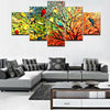 Image of Abstract Colorful Birds and Tree Wall Art Canvas Printing Decor