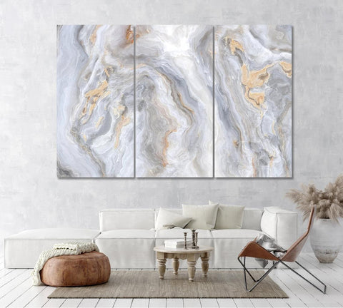 Abstract Grey Marble Wall Art Canvas Printing Decor-3Panels