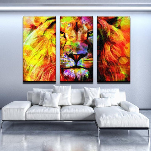 Abstract Head Lion Wall Art Canvas Printing Decor