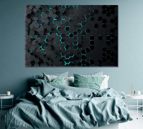 Abstract Hexagonal Technology Wall Art Decor Canvas Printing-1Panel