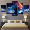Image of Abstract Ice and Fire Tree Wall Art Canvas Printing Decor