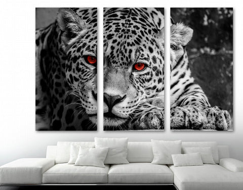 Abstract Leopard Red Eyes Wall Art Canvas Printing Decor