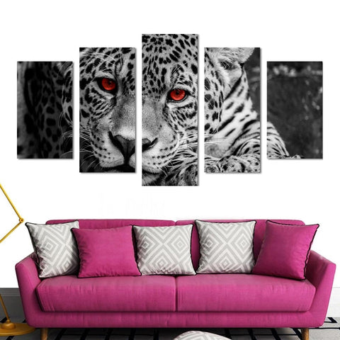 Abstract Leopard Red Eyes Wall Art Canvas Printing Decor