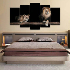 Abstract Lion Couple Wall Art Canvas Printing Decor