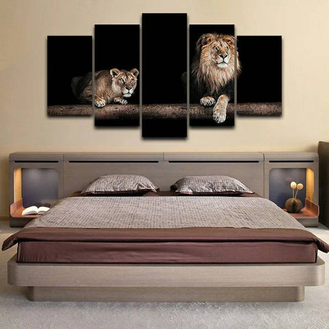 Abstract Lion Couple Wall Art Canvas Printing Decor