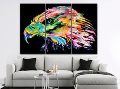 Abstract Rainbow Eagle Wall Art Canvas Printing Decor