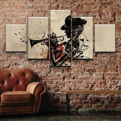 Abstract Trumpet Jazz Music Wall Art Canvas Printing Decor