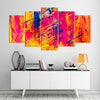 Image of Abstract Watercolor Stripes Splatter Brushstrokes Wall Art Canvas Printing Decor