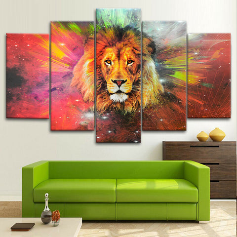 Abstract Wild Lion Galaxy Wall Art Canvas Printing Decor
