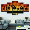 Image of Africa Sunset Scenery Giraffe Wall Art Canvas Printing Decor