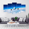 Image of Airplane Flight Clouds Wall Art Canvas Printing Decor