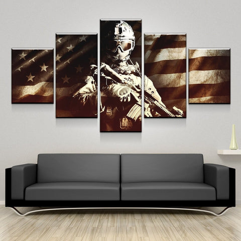 American Soldier Wall Art Canvas Printing Decor