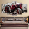Image of Antique Red Tractor Automotive Wall Art Canvas Printing Decor