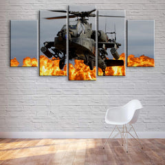 Apache Attack Helicopter Wall Art Canvas Printing Decor