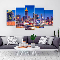 Atlanta City Skyline Wall Art Canvas Printing Decor