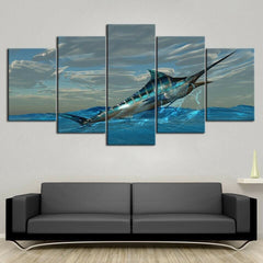 Atlantic Sailfish Blue Marlin Fish Wall Art Canvas Printing Decor
