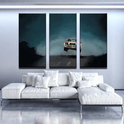 Audi Car Jumping Racing Wall Art Canvas Printing Decor