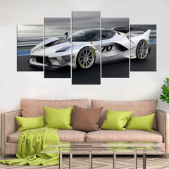 Automobile White Super Car Wall Art Canvas Printing Decor