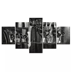 Barber Shop Scissors Black-White Wall Art Canvas Printing Decor