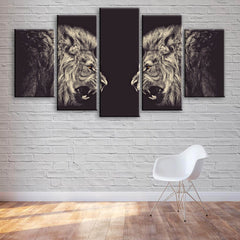 Battling Lions Wall Art Canvas Printing Decor