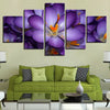 Image of Beautiful Crocus Purple Flowers Blossoms Wall Art Canvas Printing Decor