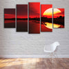 Image of Beautiful Sunset Red Sky At Night Wall Art Canvas Printing Decor