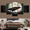 Image of Crow Red Eyes And Moon Wall Art Canvas Printing Decor