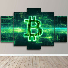 Bitcoin Crypto Blockchain Wall Art Canvas Printing Decor