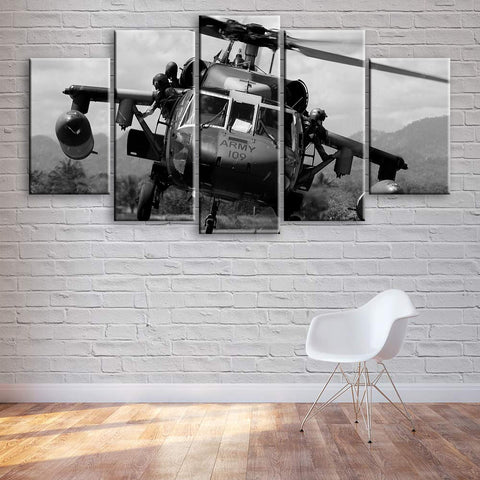 Black Hawk Helicopter Wall Art Canvas Printing Decor