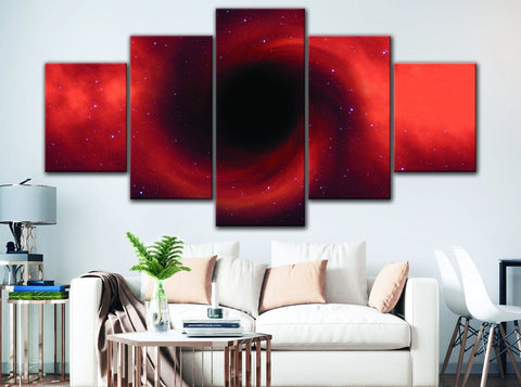 Black Hole Red Universe Wall Art Canvas Printing Decor