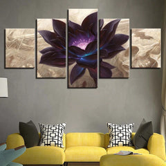Black Lotus Flower Wall Art Canvas Printing Decor