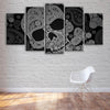 Image of Black Paisley Skull Wall Art Canvas Printing Decor