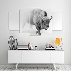 Black and White American Bison Buffalo Wall Art Canvas Printing Decor