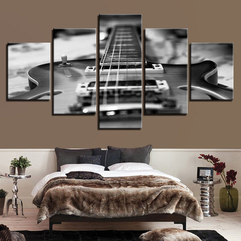 Black and White Guitar Classic Wall Art Canvas Printing Decor