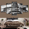 Image of Black and White Guitar Classic Wall Art Canvas Printing Decor