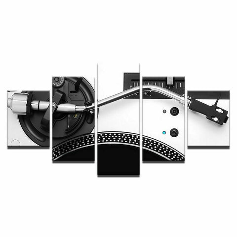 Black and White Music Turntable Wall Art Canvas Printing Decor
