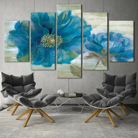 Blue Flowers Wall Art Canvas Printing Decor