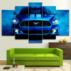 Blue Ford Mustang Shelby Wall Art Canvas Printing Decor