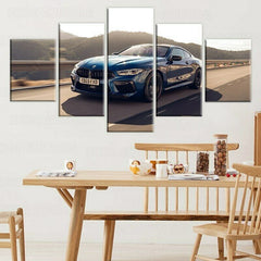 Blue M8 Sports Car Wall Art Canvas Printing Decor