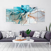 Image of Blue Marble Abstract Watercolor Wall Art Canvas Printing Decor