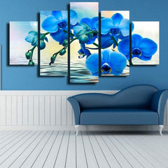 Blue Orchid Abstract Flower Wall Art Canvas Printing Decor
