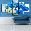 Image of Blue Orchid Abstract Flower Wall Art Canvas Printing Decor