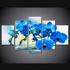 Image of Blue Orchid Floral Flower Wall Art Canvas Printing Decor