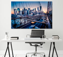 Brooklyn Bridge City View Wall Art Decor Canvas Printing-1Panel