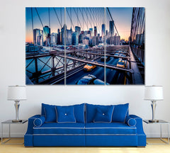 Brooklyn Bridge City View Wall Art Canvas Printing Decor-3Panels