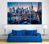 Image of Brooklyn Bridge City View Wall Art Canvas Printing Decor-3Panels