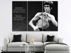 Bruce Lee Kung Fu Motivation Wall Art Canvas Printing Decor